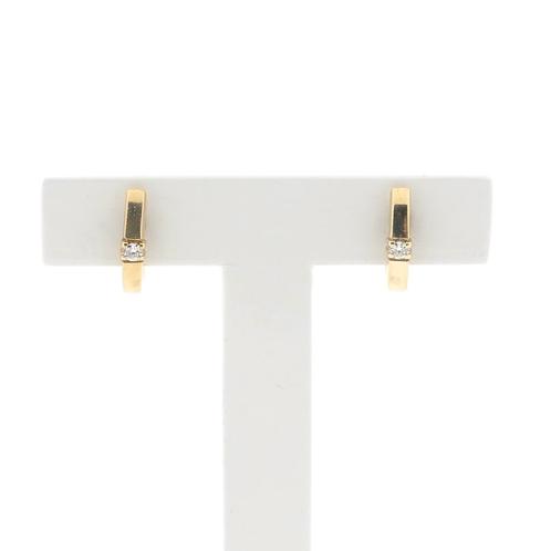 Gouden oorstekers met diamant | 0,06 ct. (subtiel oorbellen), Handtassen en Accessoires, Oorbellen, Overige kleuren, Gebruikt