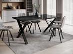 Meubella | Eettafel hoogglans zwart 160 cm modern, 50 tot 100 cm, Nieuw, Verzenden