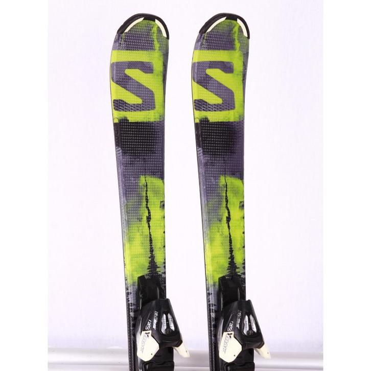 110 kinder skis SALOMON QST MAX JR, green + Ezytrak 5, Sport en Fitness, Skiën en Langlaufen, Ski, 100 tot 140 cm, Carve, Gebruikt
