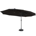 Dubbele parasol incl. hoes - 450 x 270 cm | zwart, Maison & Meubles, Verzenden