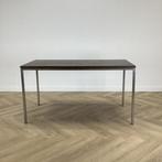 kantinetafel 150x70 cm,  Bruin blad - chroom, Bureau