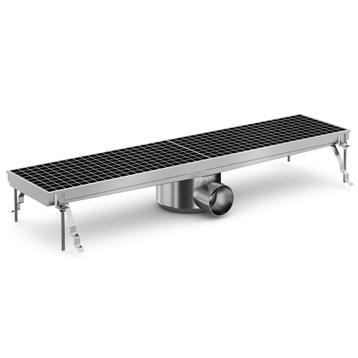 Vloerput | RVS | Afvoeraansluiting Ø75mm | 891x200x140(h)mm, Verzenden