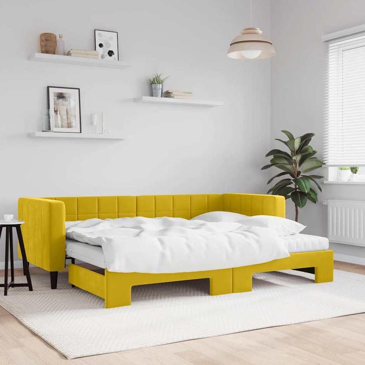vidaXL Slaapbank onderschuifbed en matrassen 80x200 cm, Maison & Meubles, Chambre à coucher | Lits, Envoi
