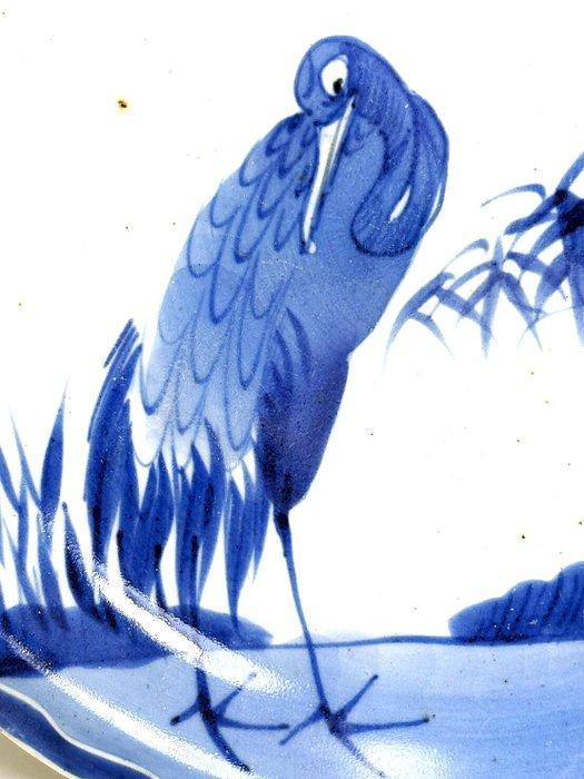 Bord - Keramiek - Blue/White Heron Bamboo, Antiek en Kunst, Antiek | Overige Antiek