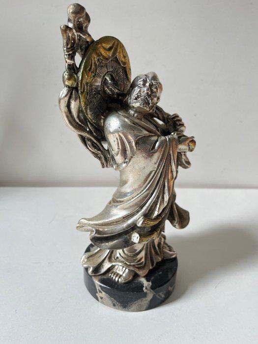 sculptuur, Saggio orientale - 20 cm - gelakt zilver en, Antiek en Kunst, Antiek | Zilver en Goud