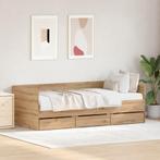 vidaXL Logeerbed Artisan Eiken Bewerkt Hout 90 x 200 cm, Huis en Inrichting, Verzenden, Nieuw