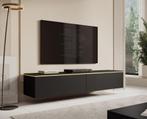 Meubella TV-Meubel Assunta mat zwart goud 180 cm, Huis en Inrichting, Kasten |Televisiemeubels, Overige materialen, Verzenden