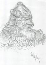 Karl Kopinski - 1 Pencil drawing - Barbarian Warrior -