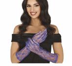 Blauwe Handschoenen Kant 38cm, Verzenden, Nieuw