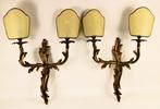 Wandkandelaar (2) - Vintage verguld bronzen wandlampen met, Antiquités & Art, Antiquités | Autres Antiquités