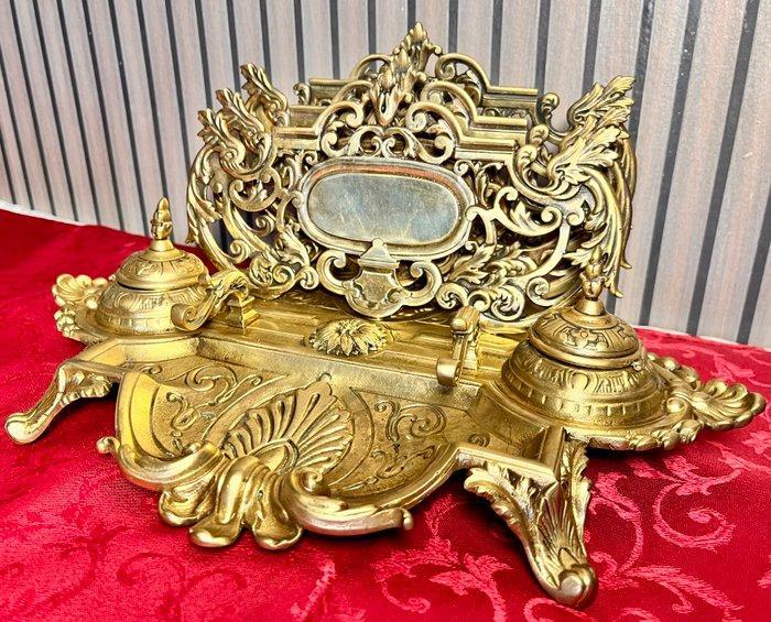 Bureauset - Encrier de bureau en bronze Napoléon III – Fin, Antiek en Kunst, Antiek | Overige Antiek