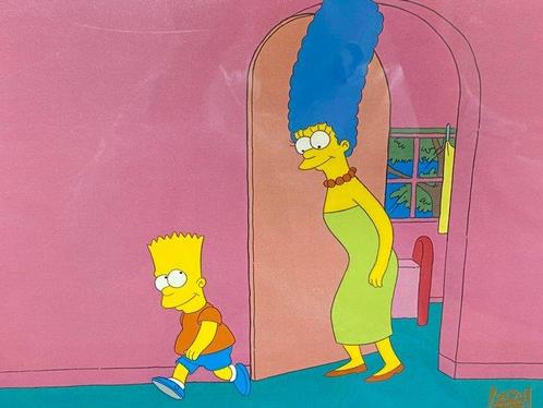 The Simpsons - Original animation cel of Marge and Bart,, CD & DVD, DVD | Films d'animation & Dessins animés
