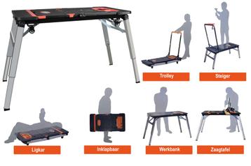 Kibani Werktafel 7 In 1 - Inklapbare Werkbank - Inklapbaar -