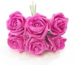 Foamroos Princess Kleurvast Fuchsia Pink 6 cm Bundel 6 stuks