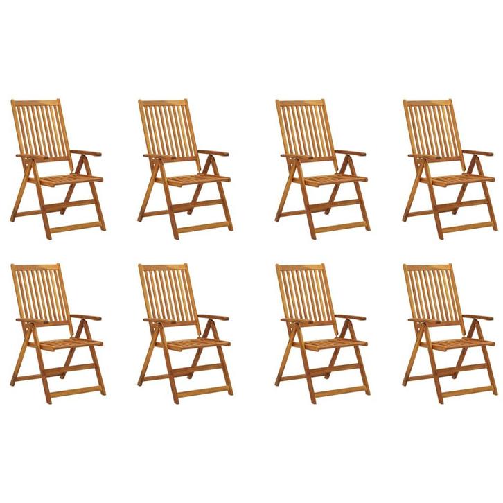 vidaXL Tuinstoelen 8 st inklapbaar massief acaciahout, Tuin en Terras, Tuinstoelen, Nieuw, Verzenden