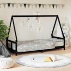 vidaXL Kinderbedframe 80x200 cm massief grenenhout zwart, Verzenden, Nieuw