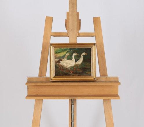 Jef Louis Van Leemputten (1867-1948) - Drie ganzen, Antiek en Kunst, Kunst | Schilderijen | Klassiek