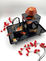 Maki-e Japanse Sake Decanter, Sake kopje, Dienblad tafel, Antiek en Kunst
