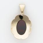 Zonder Minimumprijs - Hanger - 14 karaat Geel goud - Granaat, Handtassen en Accessoires, Antieke sieraden