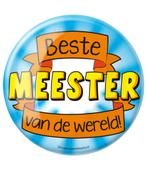 Button Beste Meester van de Wereld 10,2cm, Hobby en Vrije tijd, Nieuw, Verzenden
