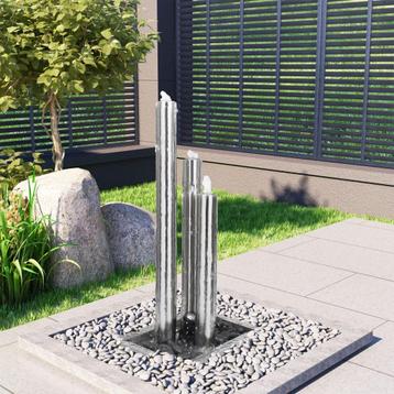 vidaXL Tuinfontein 48x34x88 cm roestvrij staal zilverkleurig, Tuin en Terras, Verzenden, Nieuw
