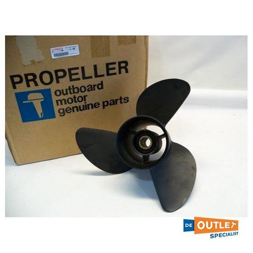 Bieden: Yamaha aluminium 3-blads propeller zwart - 6K1-4597, Watersport en Boten, Bootonderdelen, Ophalen of Verzenden