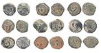 Lot of 9 Hasmonean Prutah – struck with Paleo-Hebrew