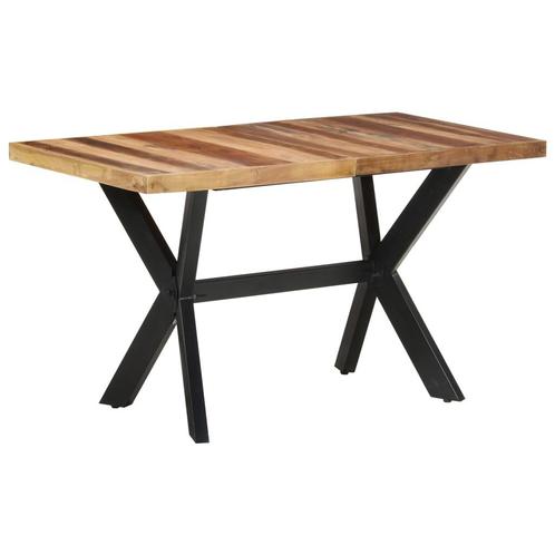 vidaXL Eettafel 140x70x75 cm massief hout met honingkleurige, Huis en Inrichting, Tafels | Eettafels, Nieuw, Verzenden