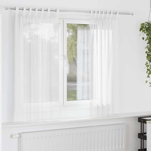 vidaXL Gordijnen voile met lussen 2 st 140x175 cm wit, Huis en Inrichting, Stoffering | Gordijnen en Lamellen, Nieuw, Verzenden