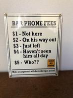 Ande Rooney. Bar Phone Fees. 2002. - Reclamebord - Emaille, Antiek en Kunst