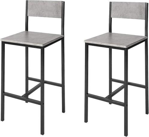 Tweedekans | Sobuy Barkrukken - 2 keer - Grijs - 38x40x95, Huis en Inrichting, Stoelen, Ophalen of Verzenden