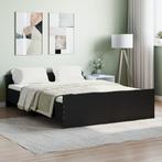 vidaXL Cadre de lit avec tête de lit/pied de lit noir, Verzenden