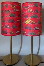 Lampe de table (2) - Paire de lampes avec abat-jour en soie