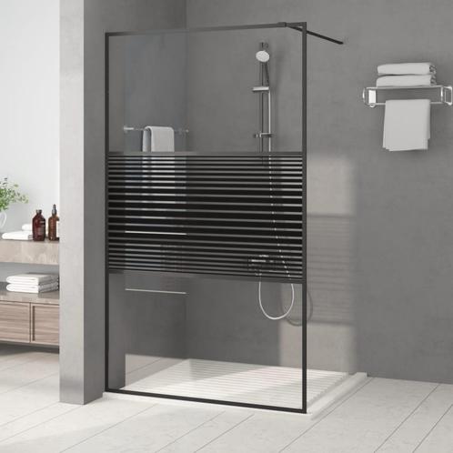 vidaXL Paroi de douche Noir 115x195 cm Verre ESG, Doe-het-zelf en Bouw, Sanitair, Verzenden