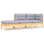 Grenen Loungeset met Kussens | 40% Korting | Retour Deal, Verzenden, 3 zitplaatsen, Nieuw, Loungeset