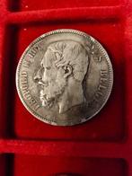 Monde. Lot of 4 coins: 2 x Belgium. Leopold II. 5 Francs:, Postzegels en Munten