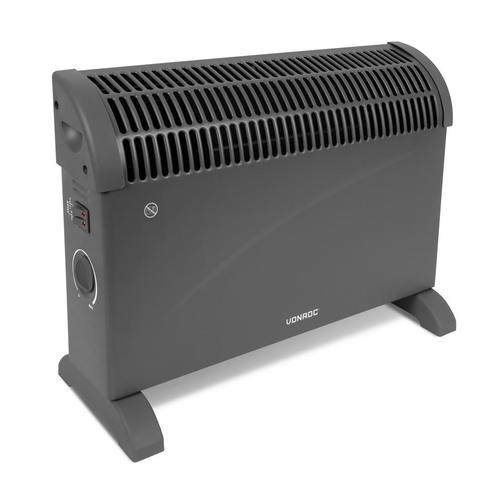 Convectorkachel – 2000W – Grijs | Met regelbare thermostaat, Doe-het-zelf en Bouw, Verwarming en Radiatoren, Nieuw, Verzenden