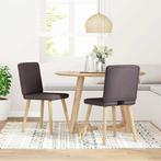 vidaXL Eetkamerstoelen 2 st stof donkerbruin, Huis en Inrichting, Verzenden, Nieuw