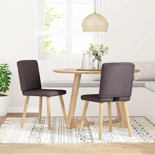 vidaXL Eetkamerstoelen 2 st stof donkerbruin, Huis en Inrichting, Stoelen, Nieuw, Verzenden