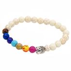 Fako Bijoux - Buddha Armband - Chakra Reiki - Crème -, Handtassen en Accessoires, Armbanden, Verzenden, Nieuw