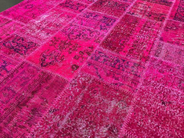 Fuscia vintage oversized patchwork vloerkleed - Vloerkleed -, Huis en Inrichting, Stoffering | Tapijten en Vloerkleden
