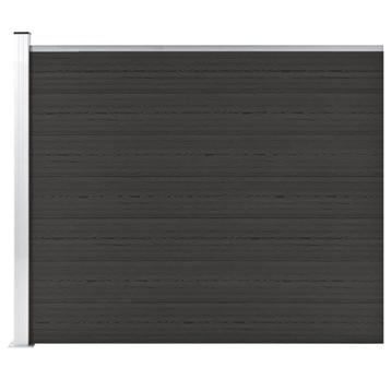 vidaXL Schuttingpaneel 175x146 cm HKC zwart, Verzenden
