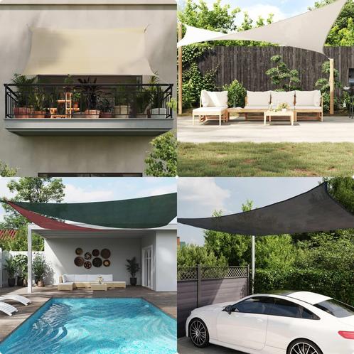 vidaXL Zonnezeil 160 g/m² 3/4x3 m HDPE donkergroen, Tuin en Terras, Parasols, Nieuw, Verzenden