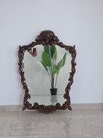 Spiegel - Hout - gegraveerd in een spiraalvorm