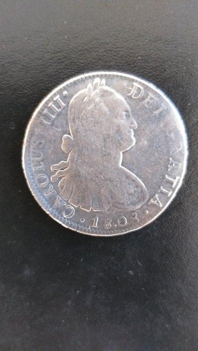 Spanje. Carlos IV. 8 Reales 1808 Mexico TH, Timbres & Monnaies, Monnaies | Europe | Monnaies non-euro