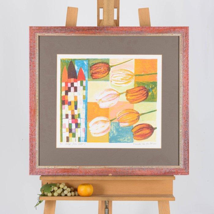 Fenneke van der Elst (1950) - Tulips pom Delft I, Antiek en Kunst, Antiek | Overige Antiek