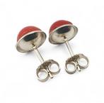 Koraal - Zilver - Oorbellen - Italiaanse ambacht, Antiek en Kunst, Curiosa en Brocante