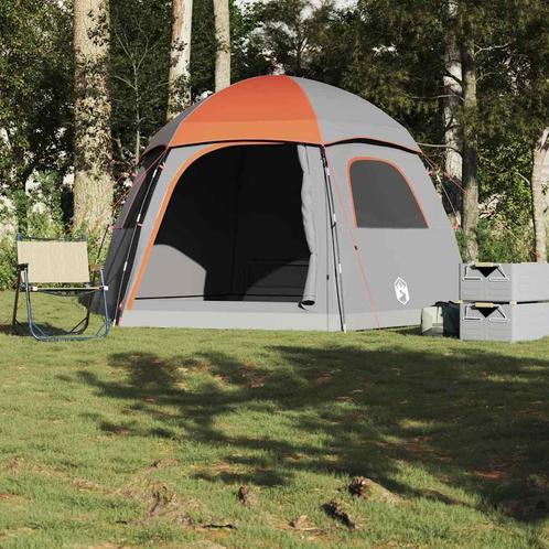 vidaXL Familietent iglo 6-persoons waterdicht grijs en, Caravans en Kamperen, Tenten, Nieuw, Verzenden