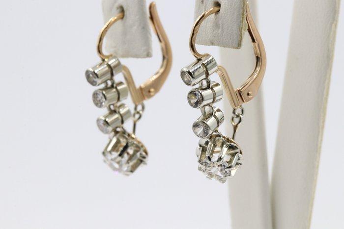 Oorbellen - 18 karaat Geel goud, Witgoud - 0.68ct. tw., Bijoux, Sacs & Beauté, Boucles d'oreilles