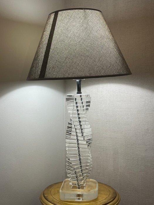 Tafellamp - Glas, Metaal, Stof, Antiek en Kunst, Antiek | Verlichting